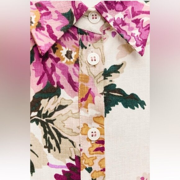 ZARA 100% LINEN SHIRTDRESS ZW COLLECTION - Picture 8 of 9